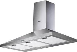 Devanti 90cm Kitchen Canopy Range Hood with Stainless Steel Vent and LED Lights - Picture 1 of 9