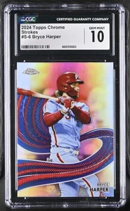 2024 Chrome Bryce Harper #S-6 CGC 10GM, CHROME STROKES - COLLECTORS CARD! - Picture 1 of 2