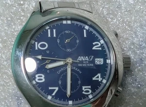 RARE VINTAGE All Nippon Airways ANA Original Chronograph Watch   - Bild 1 von 7