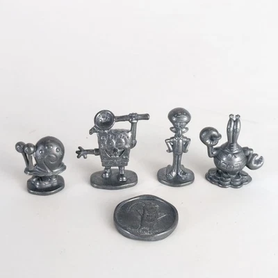 De colección 2005 Bob Esponja Pantalones Cuadrados Monopoly Juego Fichas Estatuillas y Moneda Peltre Foto 1 de 4