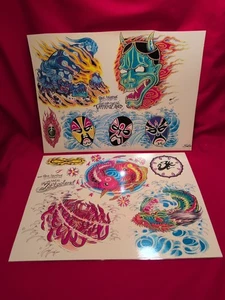 Juego de 2 flash de tatuaje vintage 1994 Paul Stottler 11x14 pulgadas Good Time Charlie's - Imagen 1 de 11