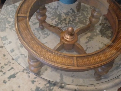 Ashley Furniture,  4-Piece Set, 3 End Tables And Round Glass Top Coffee Table - Image 1 of 4