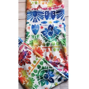Fiesta Floral Capri Leggings – Bold Color, Breezy Comfort with Pockets - Picture 1 of 6