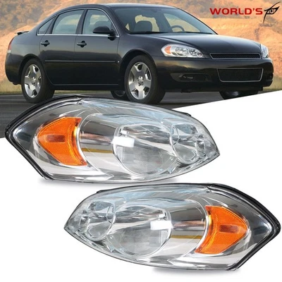 Faros halógenos cromados diestros y diestros para Chevrolet Impala 2006-2013 Monte Carlo 06-07 Foto 1 de 4