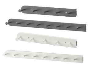 IKEA KOMPLEMENT Gancho Extraíble Riel Gris/Blanco Armario Percha Acero con 5 Ganchos - Imagen 1 de 3