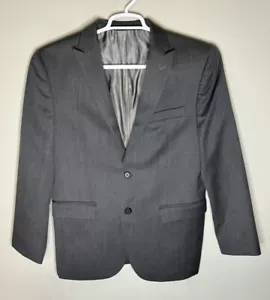 Egara Sport Coat Mens 40S Short Gray Wool Blazer Suit Jacket Peak Lapel Slim Fit - Picture 1 of 8