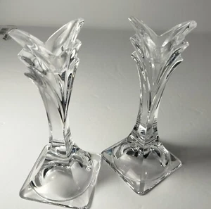 Mikasa Elegante Coppia di Portacandele in Cristallo Slovenia Alto 5 1/2" - Foto 1 di 10