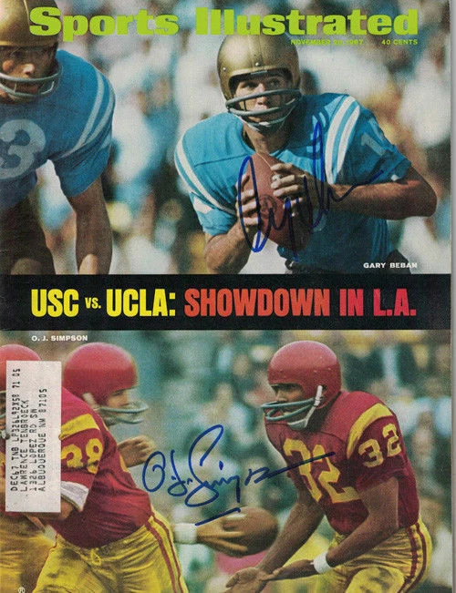 O.J. Simpson & Gary Beban Signed Sports Illustrated Magazine JSA 20801 - Image 1 of 1