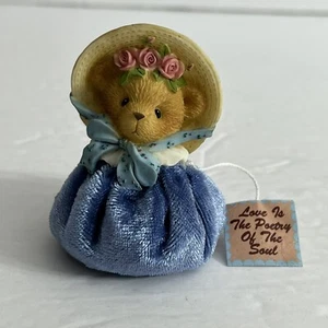 Vintage Cherished Teddies Blue Spring Bonnet Bean Bag Mini-Figure - Picture 1 of 3