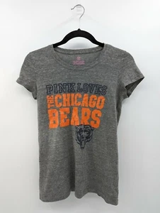 Victoria's Secret PINK T-Shirt Women’s S Gray CHICAGO BEARS Logo  - Picture 1 of 4
