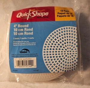 Paquete de 10 lona plástica Quick Shape 4"" redonda NUEVO - Imagen 1 de 3
