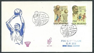 1991 SAN MARINO FDC VENETIA 307 PALLACANESTRO BASKET TIMBRO DI ARRIVO - BG-2 - Foto 1 di 1