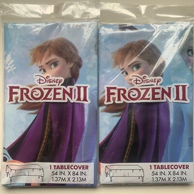 Lote 2 CUBIERTAS DE MESA DE PLÁSTICO CONGELADAS 2 Decoración Fiesta de Cumpleaños Anna Elsa Olaf Sven Foto 1 de 2