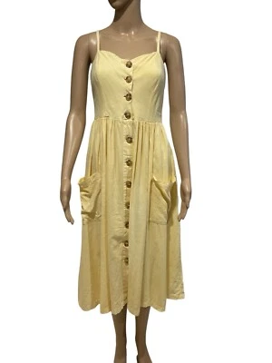 Urban Outfitter Cooperative Emilia Linen Button Midi Dress Size M - Image 1 of 4