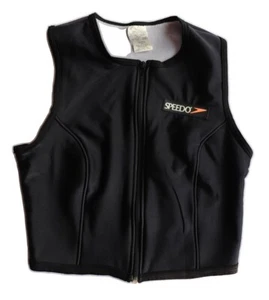 Speedo Black Racer Vest Triathlon Top Women Sz Medium Black Full Zip Sleeveless - Picture 1 of 9
