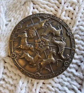 1988 KARUSSELLTIERE Danbury Mint Kunst Bronze Kalender Medaillon Briefbeschwerer 3" - Bild 1 von 5