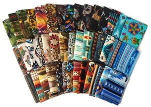 10 Fat Quarters - Southwest Southwestern Aztec Tribal Fabric Bundle M224.04 - Picture 1 of 2