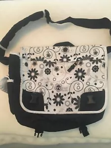 Borsa a tracolla nera TRANS di Jansport Messenger per laptop bianca nera floreale a1s - Foto 1 di 1