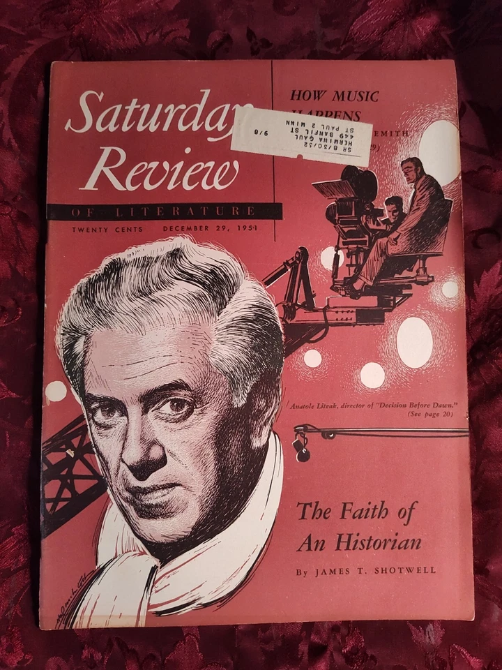 Saturday Review December 29 1951 ANATOLE LITVAK PAUL HINDEMITH - Image 1 of 1