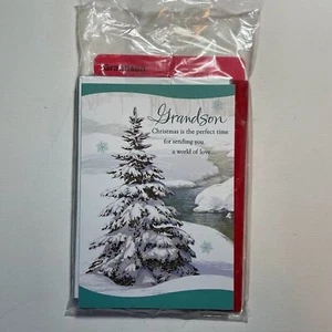 Menge 10 Hallmark Weihnachten Urlaub Grußkarten NEU Enkel Schneebaum - Bild 1 von 2