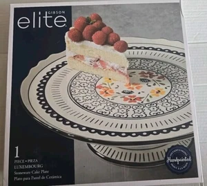 GIBSON Elite (NEW) Stoneware Cake Plate - Picture 1 of 6