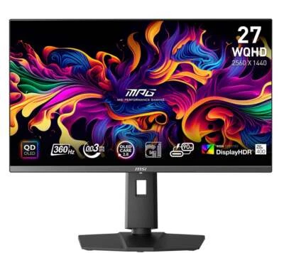 MSI MPG 271QRX QD-OLED 27" WQHD Gaming Monitor, 360Hz/0.03ms HDR 400 - Image 1 of 4