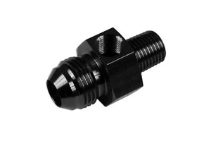 Adapter connector nipple AN6-3/8"NPT fitting with port Black - Picture 1 of 8