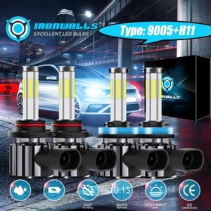 6-Sides Combo 9005 + H11 LED Headlight Kit Bulbs High Low Beam White 1000000LM - Bild 1 von 12