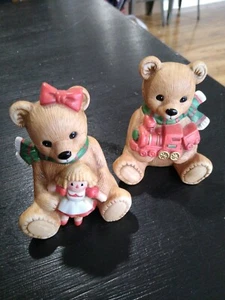 2er Set HOMCO Weihnachten Porzellan Bär Figuren #5560 - Bild 1 von 12