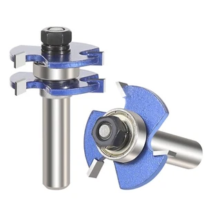 2Pcs Tongue Groove Router Bit Set 1/2 Inch Shank T Shape Woodwork Milling Cutter - Picture 1 of 8