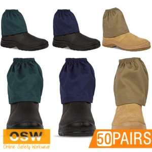 50 x Cotton Drill Boot Shoes Covers - Gardening Mowing Navy, Khaki, Bottle Green - Foto 1 di 10