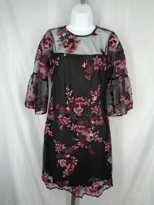 Vestido White House Black Market floral de renda bordado manga sino tamanho 0 novo - Imagem 1 de 4