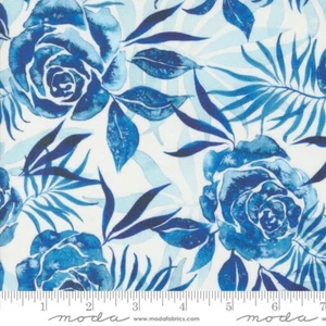 COMING UP ROSES Blue MODA Fabric Create Joy Project quilting 3 yards 39783-13 - Picture 1 of 3