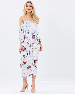 Cooper St Only In My Dreams Midi Dress Multi 8 Women’s Off The Shoulder - Picture 1 of 7