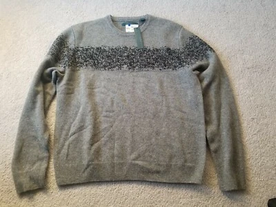 Perry Ellis Mens Heavy Bean Gray 100% Lambs Wool Sweater Size XL NEW WITH TAGS - Image 1 of 4