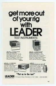 QST Ham Radio Magazine Ad Get More Out Of Your Rig LEADER Test Instruments(9/73) - Picture 1 of 1