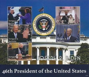 Antigua & Barbuda 2021 MNH Joe Biden Stamps 46th US Presidents Politicians 5v MS - Picture 1 of 1