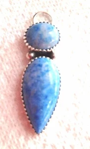 Natural Denim Lapis Lazuli Sterling Pendant Avin Joe Signed PD2061 - Picture 1 of 3