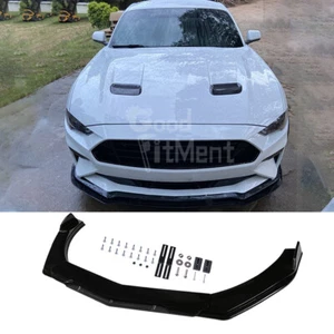 For Ford Mustang Mach-E Glossy Black Front Bumper Lip Spoiler Splitter Body Kit - Picture 1 of 13