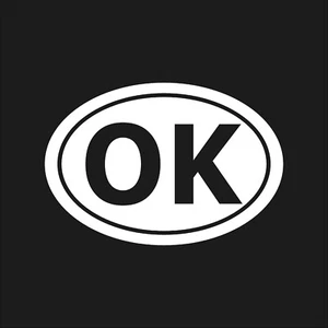 Oklahoma OK Initials Vinyl Decal Window Oval OK Laptop Sticker - Picture 1 of 12