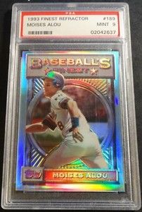 1993 MOISES ALOU FINEST REFRACTOR #189 PSA 9 EXPOS POP 77 (189)