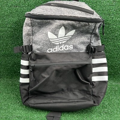 Adidas Backpack School Bag Gray Black  #90288 Top Zip Closure - Image 1 of 4
