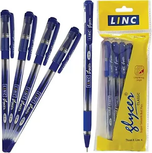 10 X Blue Colors Ball Pen Fine Tip Wallet Pack Set 5 for School Office - Picture 1 of 3