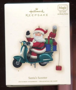 2007 Hallmark Ornaments - SANTA'S SCOOTER - Magic Light Sound - New in Box - Picture 1 of 1