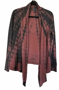 ROCK & REPUBLIC Wickel Cardigan Pullover offen Schalkragen Rosine schwarz weinrot L - Bild 1 von 12