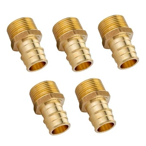EFIELD 5 PCS Pex A Expansion 1/2"x1/2" Male NPT Adapter Brass Fittings, No Lead - Picture 1 of 4