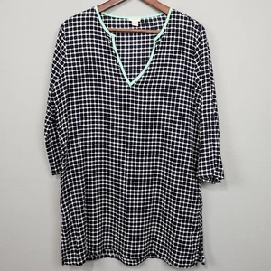 J.Crew Factory Tissue Tunic Swim Coverup Sz M Beach Top Geometric Style C2343 - Picture 1 of 10