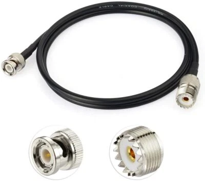 Bingfu UHF Female SO239 to BNC Male RG58 Antenna Cable 60CM Extension Cable - Image 1 of 4
