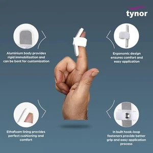 Linefaily Mallet finger Splint Injurd Finger Support (M) Splints  (Silver) - Picture 1 of 5