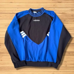 Vintage 90’s Adidas Blue & Black Sweatshirt - Men’s Size UK Large - Picture 1 of 8